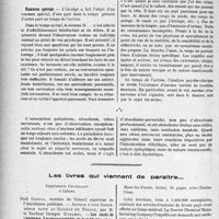 0391 - Page 364 - Partie scientifique. Travaux originaux. Paludisme, alcoolisme, crises nerveuses, par R. Bénon. Paludisme ancien invoqué à l’occasion de faits cliniques récents : crises nerveuses. Alcoolisme chronique avoué, mais alcoolisme-perversité. Diagnostic d’épilepsie à écarter : hystérie toujours en cause. Un exemple. Expertise. Conclusion pratique : responsabilité sans atténuation / Les livres qui viennent de paraître...