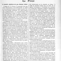 0394 - Page 367 - Partie scientifique. L’actualité scientifique. La Presse. Le pronostic obstétrical des gros fibromes utérins [(Revue Française de gynécologie et d’obstétrique, décembre 1934)] / La maladie de Folley [(Monaco Méditerranée, 15 janvier 1935)]