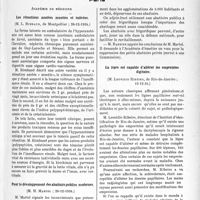 0396 - Page 369 - Partie scientifique. L’actualité scientifique. Les Sociétés Savantes. Paris. Académie de médecine. Les rétentions azotées muettes et tolérées, (26-12-1934) / Pour le développement des abattoirs publics modernes, (26-12-1934) / La lèpre est capable d’altérer les empreintes digitales, (18-12-34)