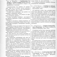 0401 - Page 374 - Partie scientifique. L’actualité scientifique. Les Thèses. Angiodynamique des membres et lésions du système nerveux de la vie de relation, par Dr Robert Lafon / L’éclairage en endoscopie, par Dr P. Marsat (Paris, librairie E. Le français, 1934) / Antigènes viscéraux et réaction de Wassermann, par Dr M. Dufour. (Les Presses modernes, Paris, 1934) / L’acide lactique dans le sang et les humeurs, par Dr J. Dulcy (Montpellier, imprimerie Mari-Lavit, 1934)