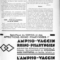 0432 - Page LIX-405 - Correspondance. Assurances sociales. Part du médecin d’hôpital sur le 30% du « tout compris » / Droit aux prestations en cas de rechute
