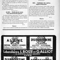 0436 - Page LXIII-409 - Correspondance. Questions médico-militaires. Traitement de la Légion d’honneur / Droits de la veuve d’un pensionné de guerre / Radiation des cadres. Légion d’honneur