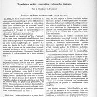 0466 - Page 435 - Partie scientifique. Travaux originaux. La pratique orthopédique de l'enfant et de l’adulte. L'explication de certains stades évolutifs de la tuberculose d’après la morphologie actuelle du virus. Hypothèses parfois ; conceptions rationnelles toujours, par le Docteur G. Fischer. Bacille de Koch, granulations, virus filtrant