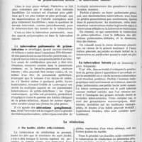 0469 - Page 438 - Partie scientifique. Travaux originaux. La pratique orthopédique de l'enfant et de l’adulte. L'explication de certains stades évolutifs de la tuberculose d’après la morphologie actuelle du virus. Le germe transmis au foetus par la mère. Le germe, transmis se développe mal / La contagion chez le jeune enfant : la tuberculose pulmonaire de primo-infection directe ; la tuberculose latente / La réinfection. Par bacilles adultes acido-résistants