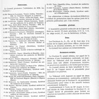 0488 - Page 457 - Partie professionnelle. Travaux originaux. Ligue médicale de défense professionnelle, « Le sou médical ». Extrait des procès-verbaux du Conseil d’administration. Admissions / Assemblée générale / Dons / Assurances sociales / Assistance médicale gratuite