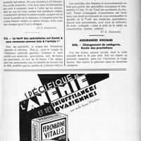 0492 - Page XXXV-461 - Correspondance. Application du tarif des accidents du travail. Le déplacement kilométrique est compté jusqu’au domicile du malade / Le tarif des spécialistes est limité à ceux reconnus comme tels à l’article Ier / Assurances sociales. Changement de catégorie. Durée des prestations