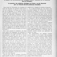 0516 - Page 481 - Propos du jour. À propos des protestations des étudiants contre l’exercice de la médecine par les Étrangers.. La question des médecins étrangers en France, vue de Montréal par un Français devenu Professeur Canadien [Dr Laquerrière]