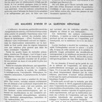 0530 - Page 495 - Partie scientifique. Travaux originaux. Les questions qui préoccupent le praticien…. Traitement de l’hypercholestérolémie dans les artérites, par C. Lian et J. Facquet. Après la conception [G. Fisher] / Les maladies d’hiver et la question hépatique [Dr George]
