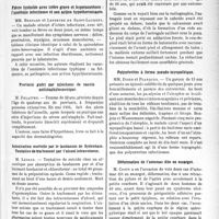 0538 - Page 503 - Partie scientifique. L’actualité scientifique. Les Société Savantes. Lille. Société médicale et anatomo-clinique. Sur les syndromes hépato-thyroïdiens / Fièvre typhoïde avec ictère grave et hyperazotémie : l’azotémie infectieuse et son action hypothermisante / Psoriasis guéri par injections de vaccin antistaphylococcique / Intoxication mortelle par le laudanum de Sydenham. Tentative de traitement par l’alcool intraveineux / Toulouse. Société de médecine, chirurgie et pharmacie. Luxation sous-astragalienne / Polynévrites à forme pseudo-myopathique / Déformation de l’estomac dite en escargot