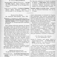 0539 - Page 504 - Partie scientifique. L’actualité scientifique. Les Livres. Les livres qui viennent de paraître… / Thérapeutique hydro- climatique des maladies du rein et des voies urinaires, par Professeur A. Lemierre et L. Justin Besançon, Masson et Cie, éditeurs, Paris, 1934 / La résection endoscopique de la prostate, par Docteur E. Papin, Librairie Gauthier-Villars, Paris, 1934 / La thérapeutique cholagogue, par Docteur E. Chabrol, J. -B. Baillière et fils, éditeurs, Paris