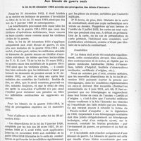 0544 - Page 509 - Partie professionnelle. Travaux originaux. Bulletin de l’Actualité. Pensions d'invalidité de guerre. Aux blessés de guerre seuls. la loi du 26 décembre 1934 accorde une prorogation des délais d’instance [G. Fischer]