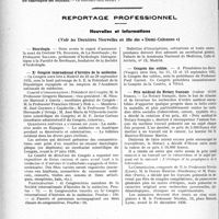 0559 - Page 524 - Partie professionnelle. Hôpitaux de l'assistance publique de Paris. Enseignement, concours, avis divers / Reportage professionnel. Nouvelles et Informations. Nécrologie [Docteur Th. Rongier, Professeur Sellier] / Xe Congrès international d’histoire de la médecine / Congrès des colites / Prix médical du Rotary Français