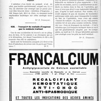 0565 - Page 530-LX - Correspondance. Application du tarif des accidents du travail. Ablation de kyste du poignet / Transport du malade d’urgence par le médecin traitant