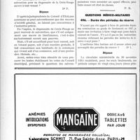 0569 - Page 534-LXIV - Correspondance. Questions diverses. Honoraires d’une autopsie en médecine légale / Subvention communale à un dispensaire / Questions médico-militaires. Durée des périodes de réserve