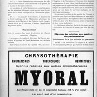 0585 - Page 546-XII - A travers l’officiel. Hygiène publique / Hygiène publique / Réponses des ministres aux questions des parlementaires. Établissement de la liste officielle des pharmaciens