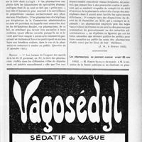 0586 - Page XIII-547 - A travers l’officiel. Réponses des ministres aux questions des parlementaires. Établissement de la liste officielle des pharmaciens / Les pharmaciens ne peuvent exercer avant 25 ans
