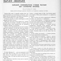 0594 - Page 551 - Partie scientifique. Travaux originaux. Quelques considérations d'ordre pratique sur l’acrodynie infantile, par le Docteur R. Liège