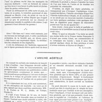 0654 - Page 585 - Partie professionnelle. Jurisprudence. Traitement orthopédique ou cure radicale ? [G. Lavalée] / L’aniline mortelle [Ph. Dally]