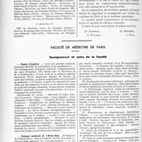 0661 - Page 590 - Partie professionnelle. Mutualité familiale du corps médical Français. Réunion du Conseil d'administration, 27. décembre 1934. Admissions / Faculté de médecine de Paris. Enseignement et actes de la Faculté