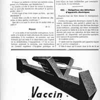 0677 - Page 602-LXIV - Correspondance. Accidents du travail. Accident causé par un chien / Questions diverses. La désinfection peut être faite par la famille / Obligations des détenteurs d’appareils électriques