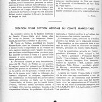 0697 - Page 618 - Propos du jour. L’Assemblée générale de l’Union médicale latine (U. M. F I. A).. La section médicale du Comité France-ltalie [J. Noir] / Création d’une section médicale du comité France-Italie