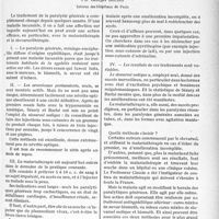 0708 - Page 627 - Partie scientifique. Travaux orignaux. Notes de pratique médicale. La paralysie générale. Comment la traiter. Quoi penser des thérapeutiques modernes?, par Georges Boudin