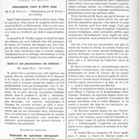 0714 - Page 633 - Partie scientifique. L'actualité scientifique. Les Sociétés Savantes. Paris. Académie de médecine. Immunisation contre la fièvre jaune, (22-1-1935) / Existe-t-il une pneumoconiose des ardoisiers ?, (22-1-1935) / Société de chirurgie. Traitement des septicémies chirurgicales à streptocoques et à staphylocoques, (5-12-1931)