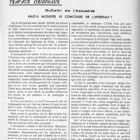 0720 - Page 639 - Partie professionnelle. Travaux originaux. Bulletin de l’Actualité. Faut-il modifier le concours de l’internat ? [R. Massart]