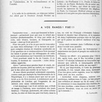 0729 - Page 648 - Partie professionnelle. Travaux originaux. Hygiène alimentaire. A l’union médicale latine (UMFIA). La remise d'une Épée d'honneur au Professeur J. -L. Faure à l’occasion de son élection à l'Institut [J. Noir] / A vos rangs ! Fixe ! [G. Lavalée]
