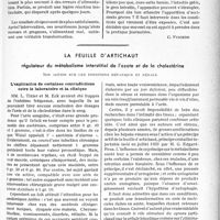 0796 - Page 697 - Partie scientifique. Travaux originaux. La chirurgie au goût du jour. La hernie inguinale du nouveau-né : quand faire appel au chirurgien ?, d’après le Docteur A. Martin. Les meilleures conditions pour la réussite / La feuille d’Artichaut: régulateur du métabolisme interstitiel de l'azote et de la cholestérine. Son action sur les fonctions hépatique et rénale. L'explication de certaines contradictions entre le laboratoire et la clinique