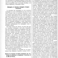 0801 - Page 700 - Partie scientifique. L'actualité scientifique. La Presse. Le drainage sous-occipital des lésions traumatiques cranio-encéphaliques [(La Presse Médicale, 8 décembre 1934)] / Méningites et réactions méningées d’origine vermineuse [(La Médecine infantile, octobre 1934)] / Spasme de l’anneau de Bandl occasionné par l’injection de pituitrine et empêchant l’extraction de la tête au forceps [(Bruxelles-Médical, 6 Janvier 1935)]