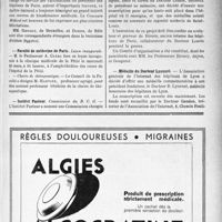 0876 - Page VII-745 - Dernières nouvelles. Académie de médecine / Faculté de médecine de Paris / Institut Pasteur / A la mémoire du Docteur Louste / Médaille du Docteur Lyonnet