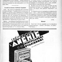 0948 - Page IX-815 - A travers l’officiel. Réponses des ministres aux questions des parlementaires. Médecins exerçant dans la Seine / Au sujet du concours d’infirmier hospitalier / Correspondance. Application du tarif des accidents du travail. Injections isolées ou en série