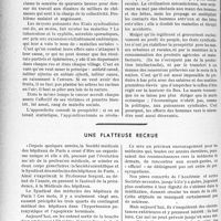 0997 - Page 850 - Partie professionnelle. Travaux originaux. Libres propos d’un médecin praticien. Le grégarisme dans les Sociétés européennes, par le Docteur J. Legendre / Une flatteuse recrue