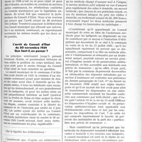1002 - Page 853 - Partie professionnelle. Travaux originaux. Libres propos d’un médecin praticien. Les dispensaires municipaux. Les communes peuvent-elles, en particulier, intervenir dans la délivrance des soins médicaux / L’arrêt du conseil d’État du 30 novembre 1934, que faut-il penser ?