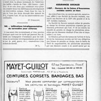 1014 - Page XXXIX-861 - Correspondance. Application du tarif des accidents du travail. 1° Certificat pour blessure grave ; 2° Hernie de l’iris / Infiltrations intraligamentaires de novocaïne pour entorses / Assurances sociales. Recours de la Caisse d’Assurances sociales contre un tiers