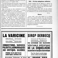 1102 - Page LXXI-941 - Correspondance. Questions diverses. Durée du droit à la prorogation / Questions médico-militaires. Fin des obligations militaires