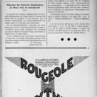1118 - Page XI-953 - A travers l’officiel. Réponse d’un ministre à la question d’un parlementaire. Conditions d’application de l’assurance-invalidité / Réduction des fractures diaphysaires du fémur chez le nouveau-né / Agenda-memento du praticien de 1934. Rectification