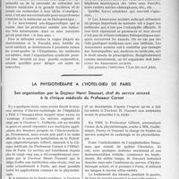 1150 - Page 985 - Partie professionnelle. Bulletin de l'Actualité. Sur les ressources inexplorées de la médecine traditionnelle, par M. Martiny. Qui créera cet organisme ? / La physiothérapie à l’Hôtel-Dieu de Paris. Son organisation par le Docteur Henri Dausset, chef du service annexé à la clinique médicale du Professeur Carnot