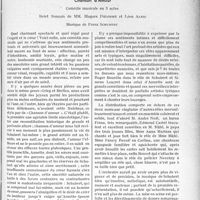 1158 - Page 993 - Partie professionnelle. Autour des théâtres, au Théâtre de la Porte Saint-Martin. Chanson d’Amour, Comédie musicale en 3 actes, livret Français de MM. Hugues Delorme et Léon Alric