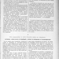 1202 - Page 1033 - Partie scientifique. Travaux originaux. Les questions, qui préoccupent le praticien. Les accidents de la puberté. La chlorose des garçons, anémie hypochrome essentielle / Pour reconnaître un corps étranger osseux de l’œsophage:. La douleur : mieux encore, la dysphagie ; surtout la radiograpie et l’oesophagoscopie [G. Fischer]
