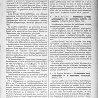 1214 - Page 1047 - Partie scientifique. L’actualité scientifique. Les Thèses. L’hydarthrose hérédo-syphilitique tardive, par Dr Albert Laurent (Paris, 1934, Vigot frères, éditeurs) / Les syndromes parkinsoniens en pathologie mentale, par André Baudard (Jouve et Cie, 1934) / Contribution à l’étude artériographique des anévrysmes artériels des membres, par Dr J. Rovéanu (Librairie Marcel Vigné, 1934) / Du traitement vaccinothérapique de la tuberculose chirurgicale, par Dr Régime Michaut (Thèses, 1934)