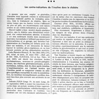 1215 - Page 1048 - Partie scientifique. L’actualité scientifique. Thérapeutique. Les contre-indications de l'insuline dans le diabète