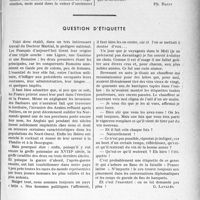1230 - Page 1063 - Partie professionnelle. Hygiène et prophylaxie. Centres de diagnostic. Bains en piscines / Question d’étiquette