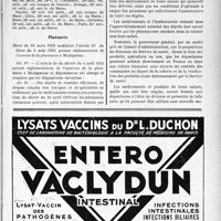 1240 - Page LXIII-1073 - Propos du jour. L’Ordre des Médecins / Pharmacie