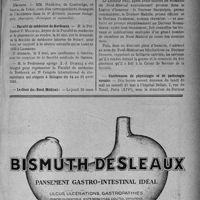 1260 - Page VII-1089 - Dernières nouvelles. Académie de médecine / Faculté de médecine de Bordeaux / Le dîner du« Nord-Médical» / Conférences de physiologie et de pathologie vocales
