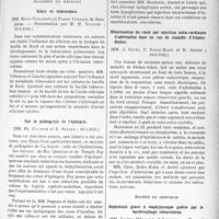 1292 - Page 1121 - Partie scientifique. L'actualité scientifique. Les sociétés savantes. Paris. Académie de médecine. Silice et tuberculose, (19-2-1935) / Sur la pathogénie de l’épilepsie, (19-2-1935) / Réanimation du Cœur par injection intra-cardiaque d’adrénaline dans un cas de maladie d’Adams-Stokes, (19-2-1935) / Société de chirurgie. Septicémie grave à staphylocoque guérie par le bactériophage intraveineux, (16-1-1935)