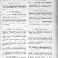 1296 - Page 1125 - Partie scientifique. L'actualité scientifique. Les Livres. Les livres qui viennent de paraître… / Organisation antituberculeuse Française, par Georges Brouardel, Masson et Cie, éditeurs, Paris / Introduction à la chirurgie réparatrice, par E. E. Lauwers, Masson et Cie / Sémiologie élémentaire de l’appareil respiratoire, par E. Rist