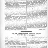 1311 - Page 1140 - Partie professionnelle. Travaux originaux. Lettre du Maroc. L'hôpital civil Jules Colombani de Casablanca [Suzanne Roule] / Les dix commandements d’hygiène affichés dans les écoles suédoises