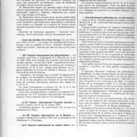 1319 - Page 1148 - Partie professionnelle. Reportage professionnel. Nouvelles et informations, (Voir les Dernières Nouvelles en tête des « Demi-Colonnes »). Association pour le développement des relations médicales. A. D. R. M / Ligue des Sociétés de la Croix-Rouge / XVe Congrès international des physiologistes / Le IIe Congrès international d’hygiène mentale / Le IIIe Congrès international de la Malaria / Le Ier Congrès international de culture latine / Tourisme / Une intéressante publication sur «le rail d’autrefois»